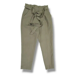 Essue women's olive green paperbag pants - small